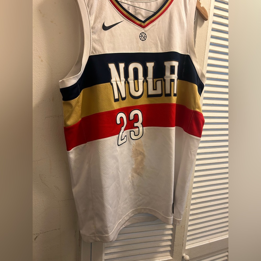 Nike A Davis NOLA  Pelicans Earned City Edition Swingman Jersey Size XL- Stained